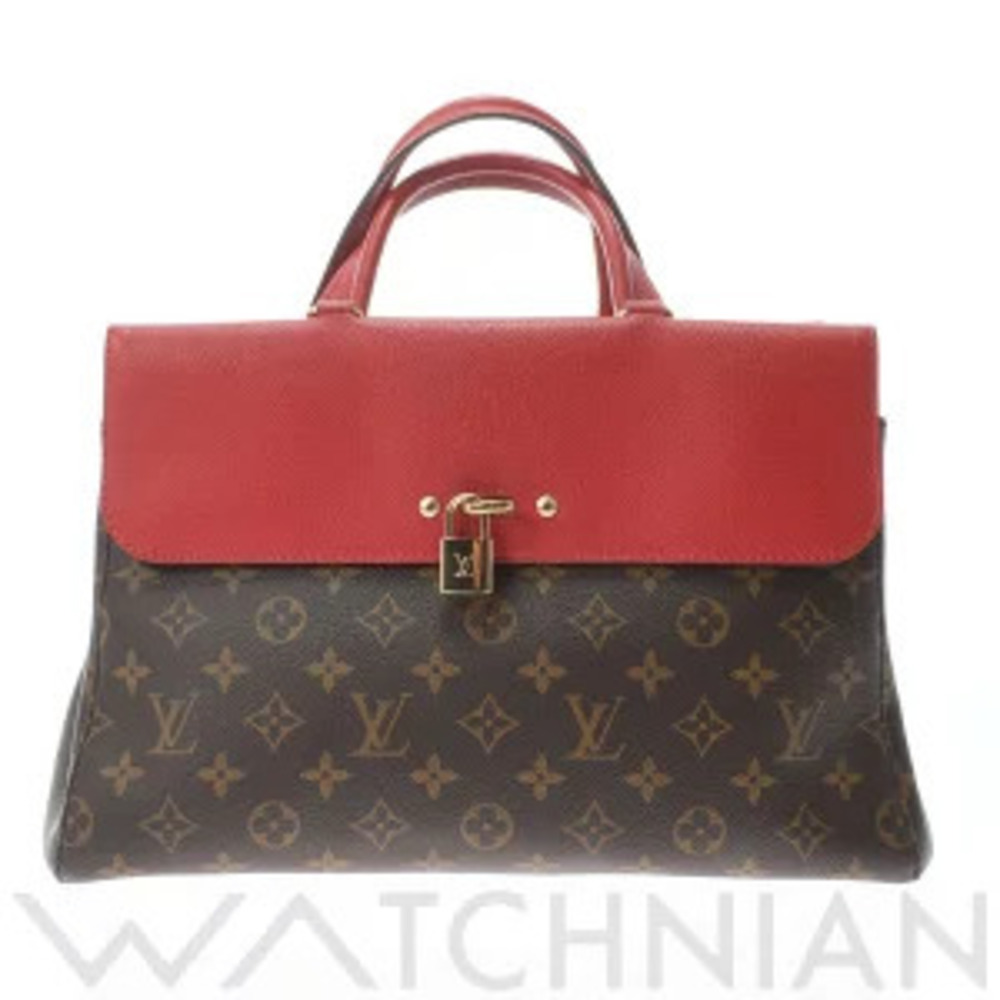 Louis Vuitton Monogram Venus Brown Cerise Red Canvas Handbag